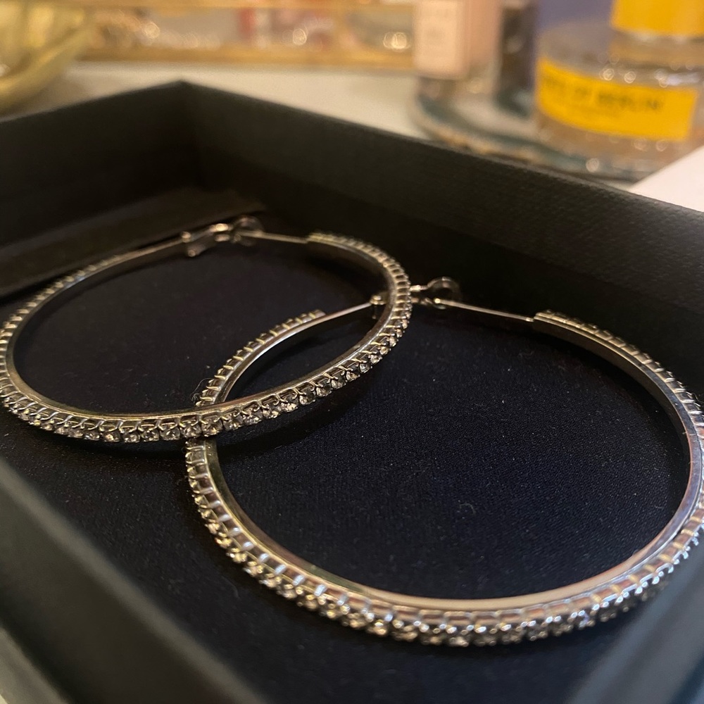 MIU MIU CRYSTAL HOOP EARRINGS :)